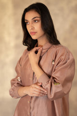 Almond Eden Straight Pants In Linen - Mizyana