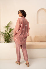 ALMOND LEAF PRINT KAFTAN + SOLID PANTS - Mizyana