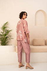ALMOND PETAL PRINT SHIRT + SOLID PANTS - Mizyana