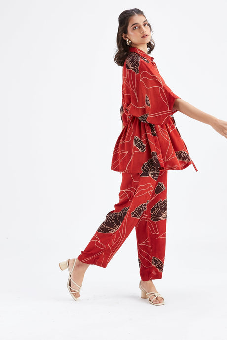 Amae Red co-ord set - Co-ord Set - Mizyana