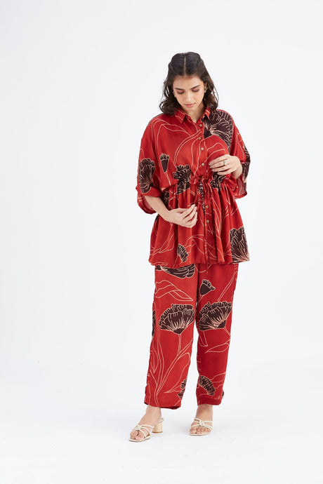 Amae Red co-ord set - Co-ord Set - Mizyana