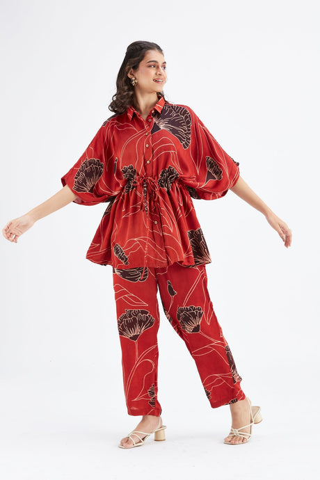 Amae Red co-ord set - Co-ord Set - Mizyana