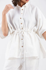 Amae White co-ord set - Co-ord Set - Mizyana