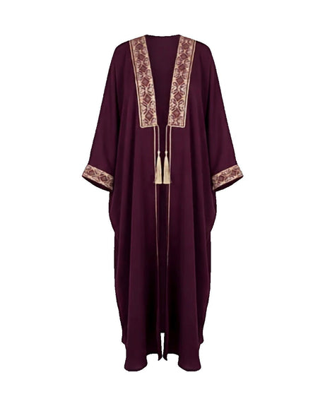 Amethyst Braid Trim Abaya - Abaya - Mizyana