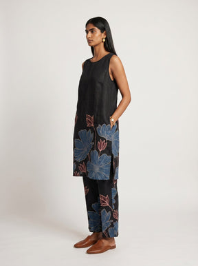 Ana Black Chanderi Kurta set - Two-Piece Set - Mizyana