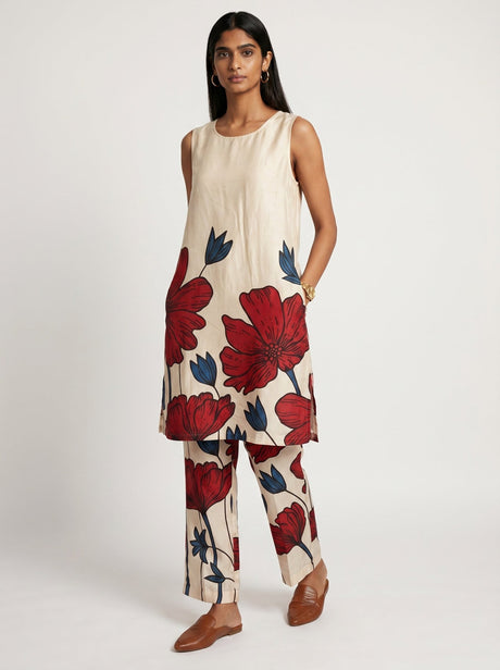 Ana White Modal Kurta set - Two-Piece Set - Mizyana
