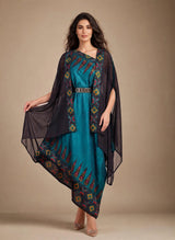 ankara blu cape set - Three-Piece Set - Mizyana