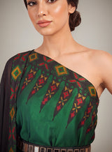 Ankara Green Cape set - Two-Piece Set - Mizyana