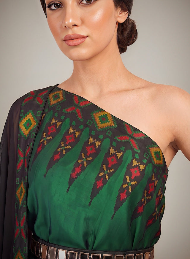 Ankara Green Cape set - Two-Piece Set - Mizyana