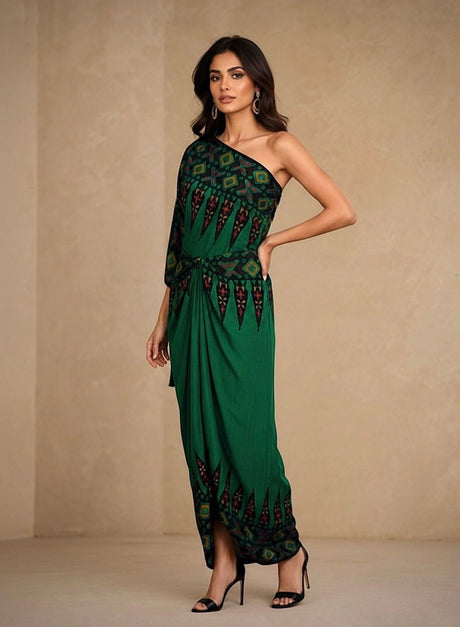 Ankara green pleat - Kaftan - Mizyana