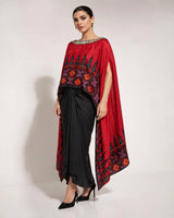 Ankara red drape skirt set - Two-Piece Set - Mizyana