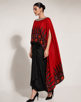 Ankara red drape skirt set - Two-Piece Set - Mizyana