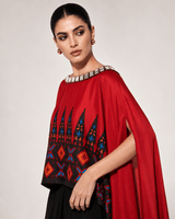 Ankara red drape skirt set - Two-Piece Set - Mizyana