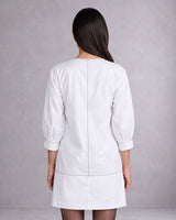Apollo Sunlit Tide Print Cotton Poplin Shirt Dress with Bib - Shirt Dress - Mizyana