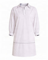 Apollo Sunlit Tide Print Cotton Poplin Shirt Dress with Bib - Shirt Dress - Mizyana