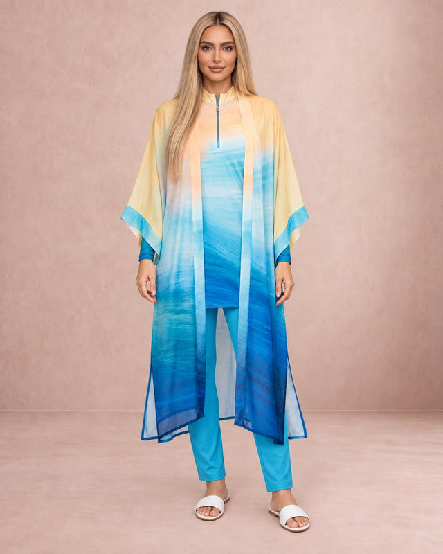Aqua Sunrise Kimono - Swimwear Kimono - Mizyana