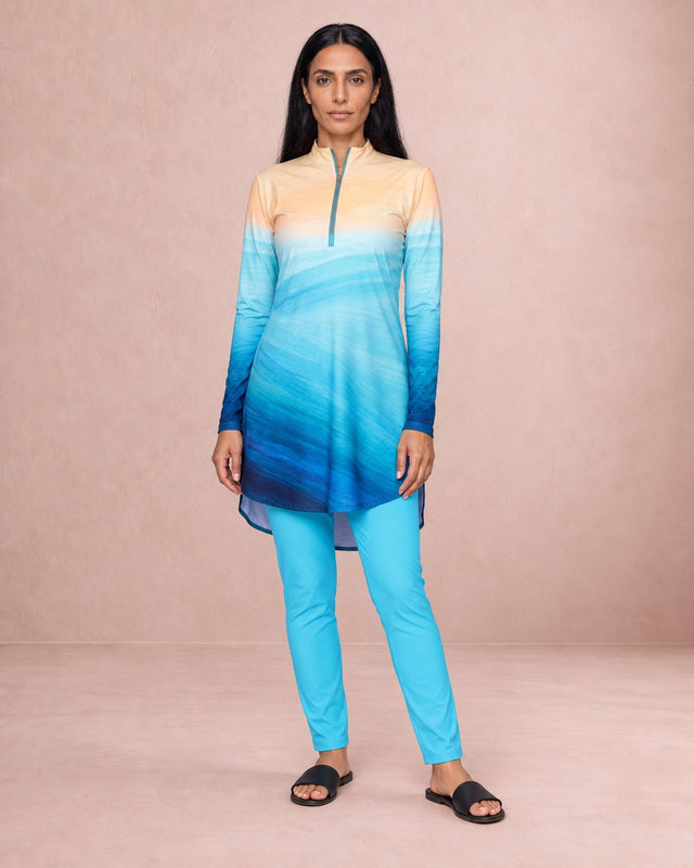 Aqua Sunrise Swim Top - Swim Top - Mizyana