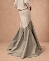 Arin Blush Taupe Mermaid Flare Skirt - Skirt - Mizyana