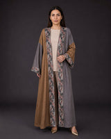 Artisan Linen Cotton Embellished Abaya - Abaya - Mizyana