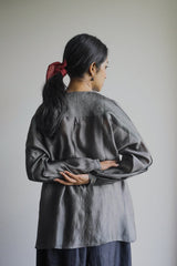 Ash: Collarless Shirt - Shirt - Mizyana