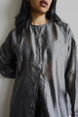Ash: Collarless Shirt - Shirt - Mizyana