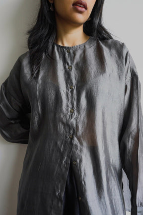 Ash: Collarless Shirt - Shirt - Mizyana