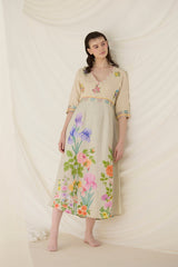 Ash Embroidered Dress - Dress - Mizyana
