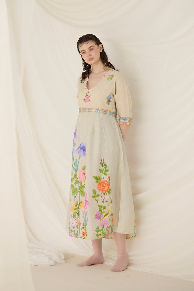 Ash Embroidered Dress - Dress - Mizyana