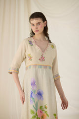Ash Embroidered Dress - Dress - Mizyana