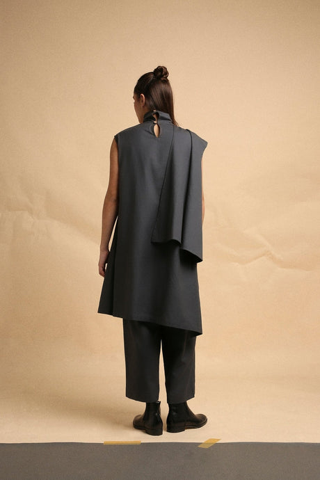 Ash Gray Toga Co-Ord Set (2 PCS) - Two-Piece Set - Mizyana
