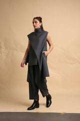 Ash Gray Toga Co-Ord Set (2 PCS) - Two-Piece Set - Mizyana