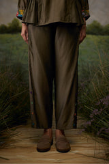 Ash grey gathered top - Shirt - Mizyana