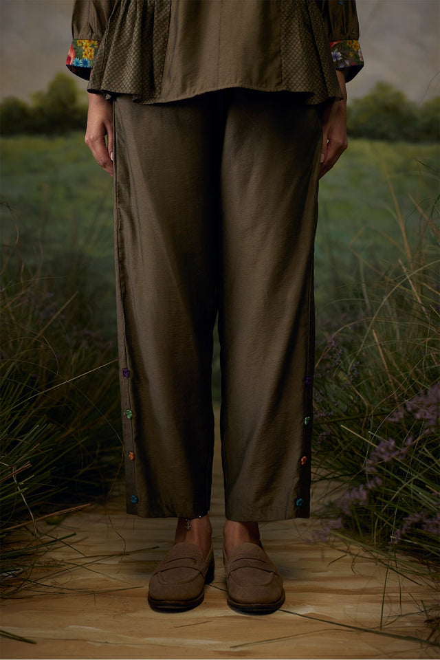 Ash grey gathered top - Shirt - Mizyana