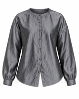 Ash Mulberry Silk Organza Collarless Shirt - Shirt - Mizyana