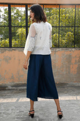 Asymmetric Front Open Layered Cotton Throw On - Jacket - Mizyana