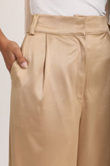Aura Satin Pants " Beige" - Trousers - Mizyana