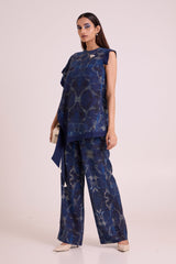 Austin - Midnight Breeze Top & Pant Set - Two-Piece Set - Mizyana