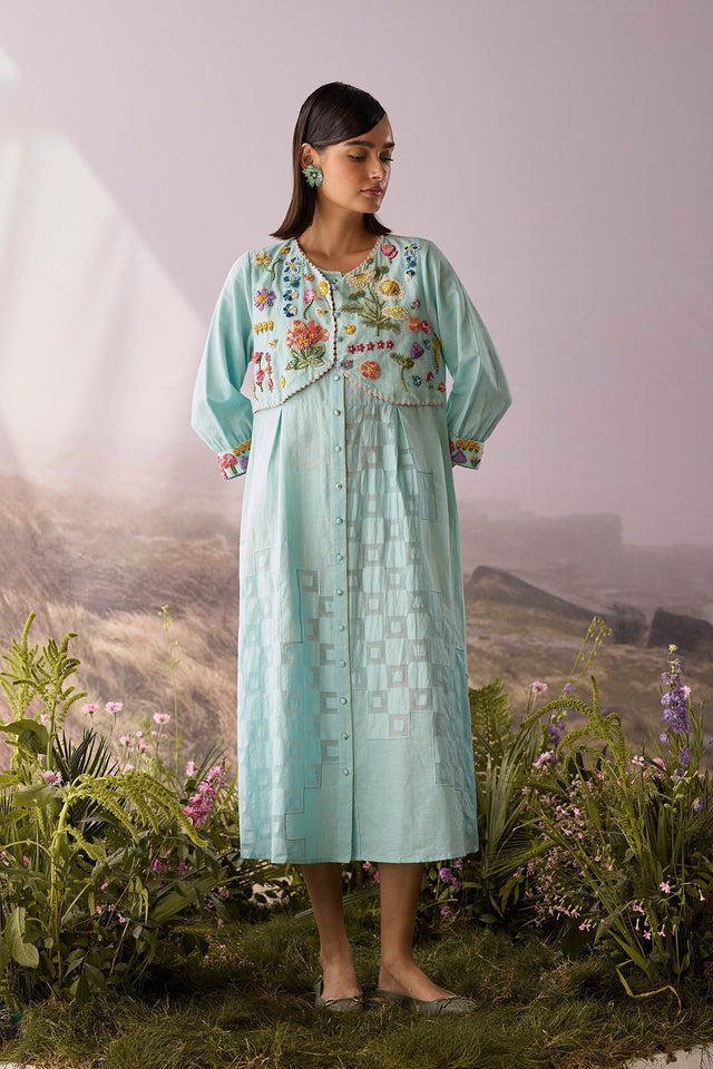 Azure Beaded Dress - Dress - Mizyana
