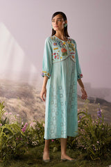 Azure Beaded Dress - Dress - Mizyana