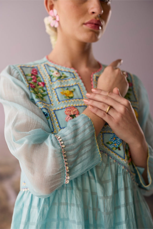 Azure Beaded Top - Shirt - Mizyana