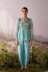 Azure Beaded Top - Shirt - Mizyana