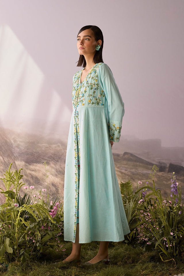 Azure Beaded Tunic - Tunic - Mizyana