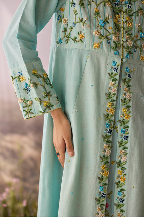 Azure Beaded Tunic - Tunic - Mizyana