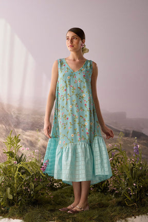 Azure Floral Dress - Dress - Mizyana