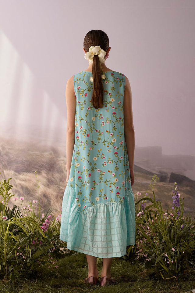 Azure Floral Dress - Dress - Mizyana