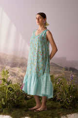 Azure Floral Dress - Dress - Mizyana
