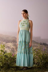 Azure Halter Neck Dress - Dress - Mizyana