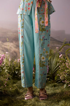 Azure Panelled Pants - Trousers - Mizyana