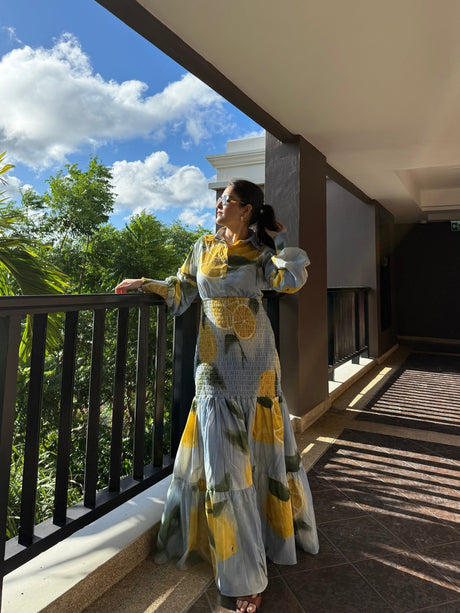 Azzurra Dress in Limoncello Print - Dress - Mizyana