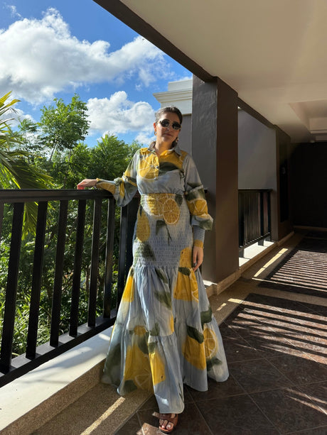 Azzurra Dress in Limoncello Print - Dress - Mizyana